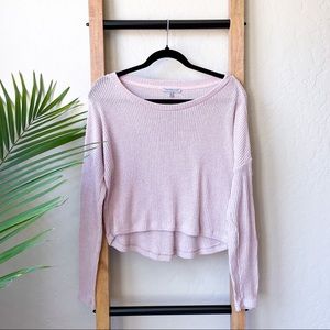 Charlotte Russe Light Pink Knit Long Sleeve Sweater Top